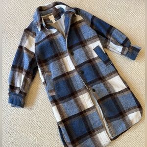 H&M long shacket coat